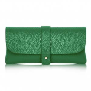 Leather Glasses Case - Green